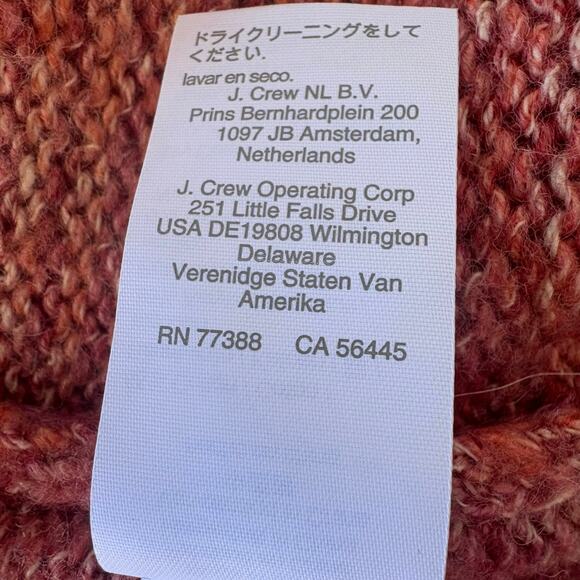 J. Crew Maxi Dress Sz L Pink Space Dyed Knit Fringe Hem Bishop Sleeve NEW - Picture 10 of 15